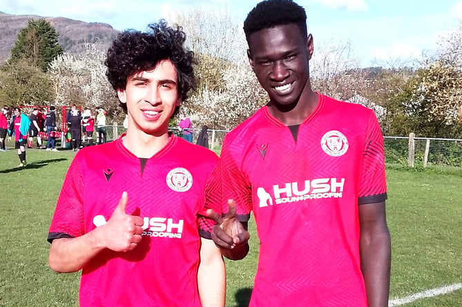 Fellow refugees Massoud Naiem and Musab Hussein played for Mardy together for the first time 