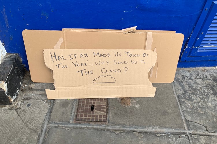 Halifax protest banner