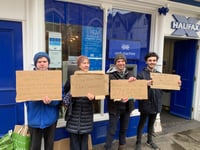
Protesters urge Halifax to stay in Abergavenny 