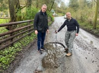 Road users at risk from 'plague of potholes'  on rural road