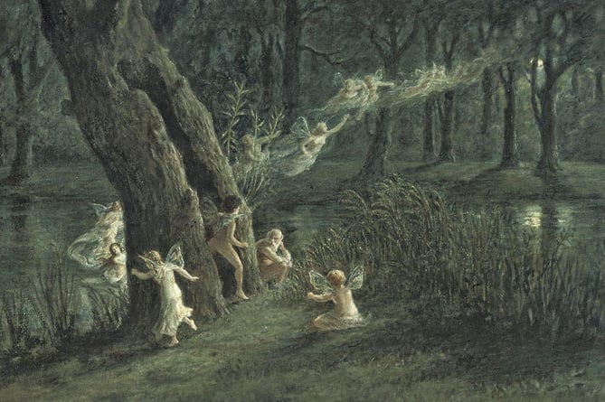 Woodland fairies in the moonlight