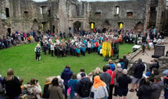 Scouts St George's Day parade at Raglan Castle
