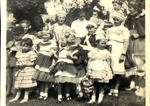 Pictured are local children in fancy dress at what was probably a 1953 Coronation celebration in the Llanarth area.

