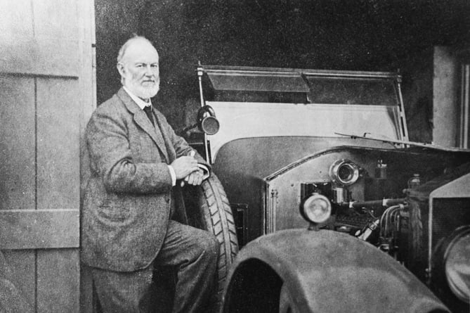 Sir Henry Royce with an experimental Rolls-Royce car, 6EX