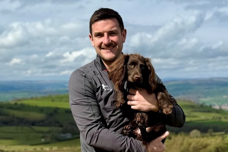 James Evans MS with his dog Bonnie