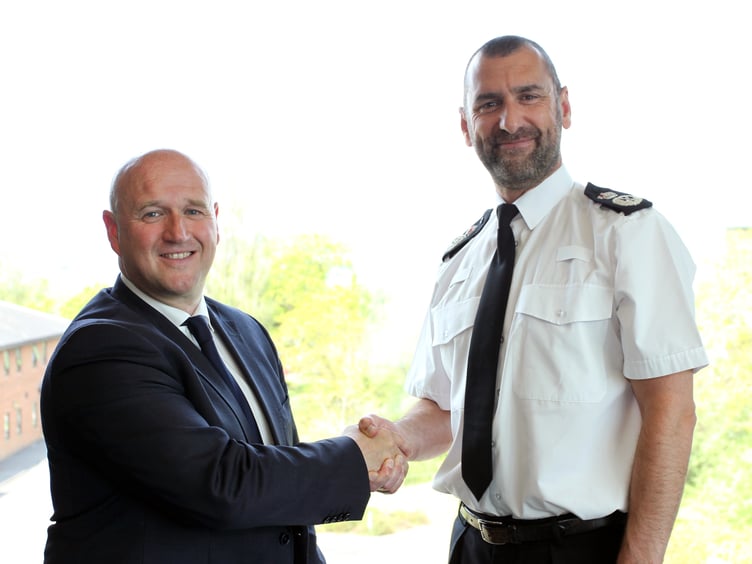PCC Dafydd Llywelyn with Chief Constable Dr. Richard Lewis