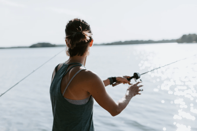 Woman fishing