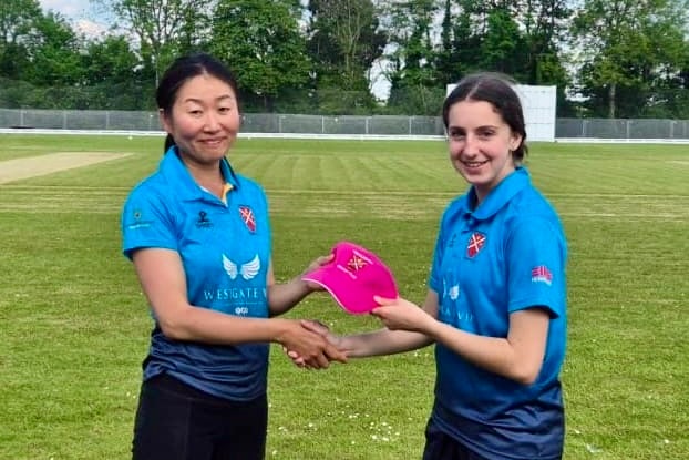 Emily Tyler receives herAbergavenny CC cap