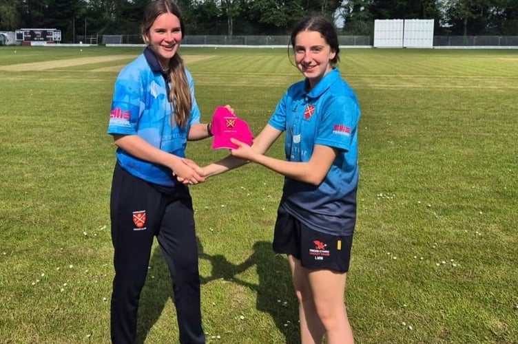 Emily Tyler receives her Abergavenny CC cap