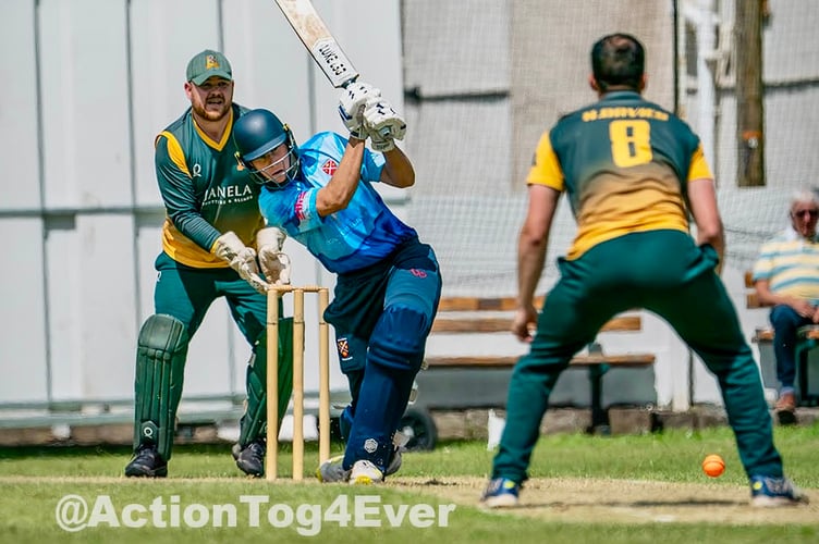 An Abergavenny batsman hits out