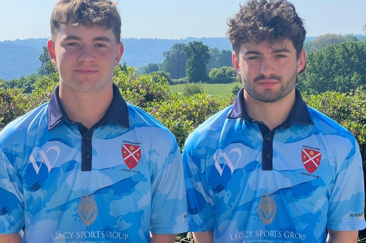 Owen Harris, left, and Joe Harris right, guided Abergavenny to victory with an 88-run seventh-wicket partnership. 