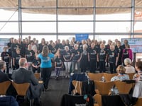 Abergavenny Tenovus singers at The Senedd