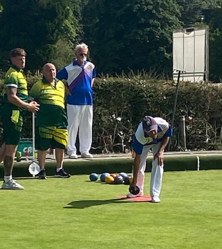 Ian McCuish in action For Abergavenny Bowls Club