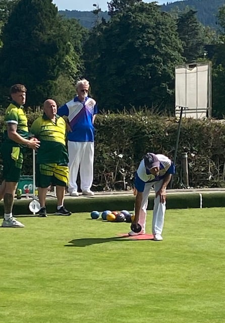 Ian McCuish in action For Abergavenny Bowls Club