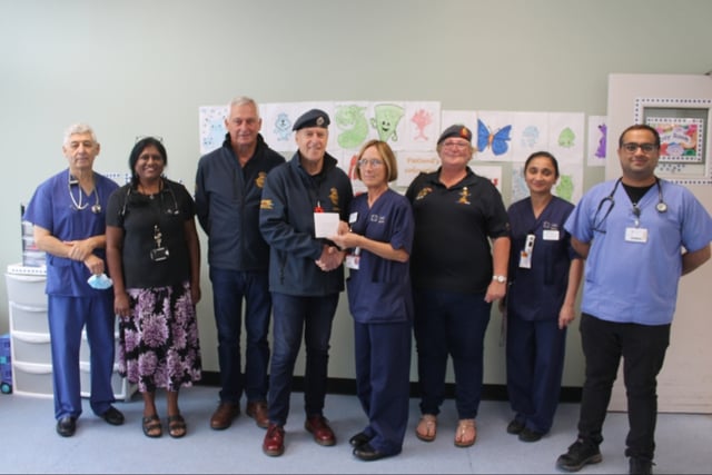 Abergavenny Armed Forces donate to Neville Hall Care and Cancer Units