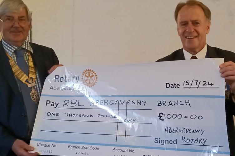 Keith Spencer, President of the Abergavenny Rotary Club, who offered an incredible donation. 