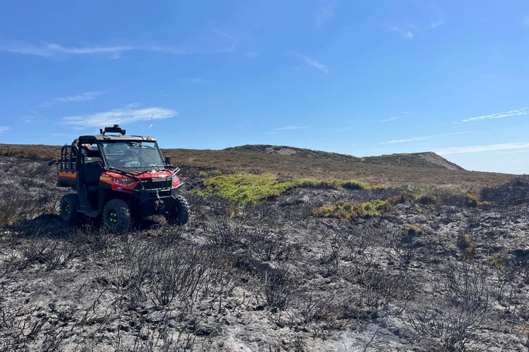 An all-terrain vehicle helped fight the blaze near Keeper's Pond