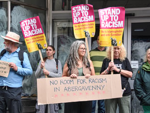 Peaceful protest against racism held in Abergavenny