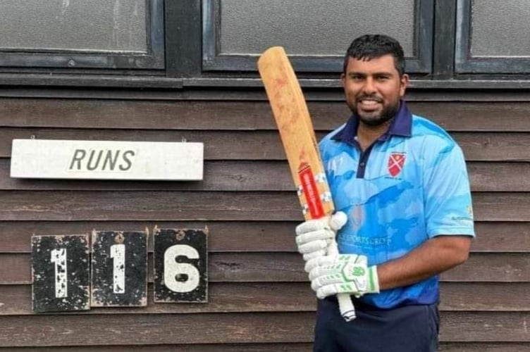 Chai Sanapala hit a maiden century playing for Abergavenny 3rds, but the 1sts lost in their promotion push