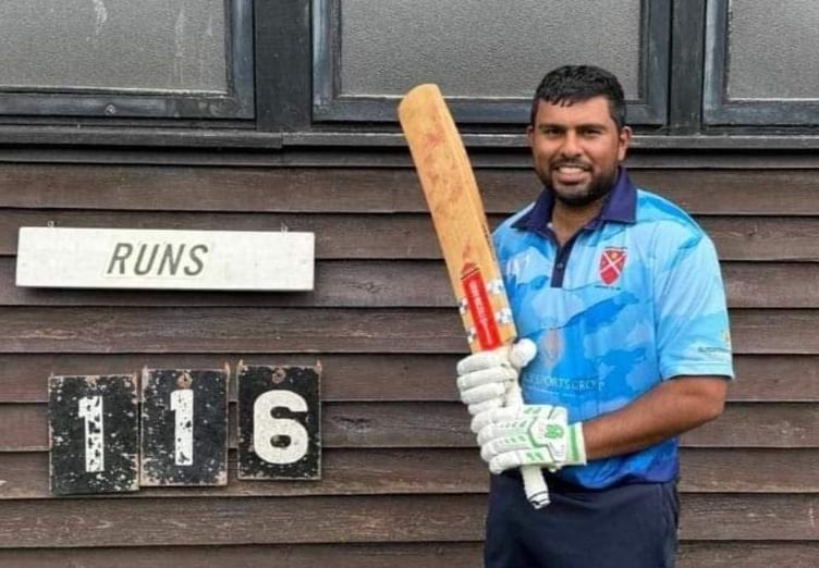 Chai Sanapala hit a maiden century playing for Abergavenny 3rds, but the 1sts lost in their promotion push