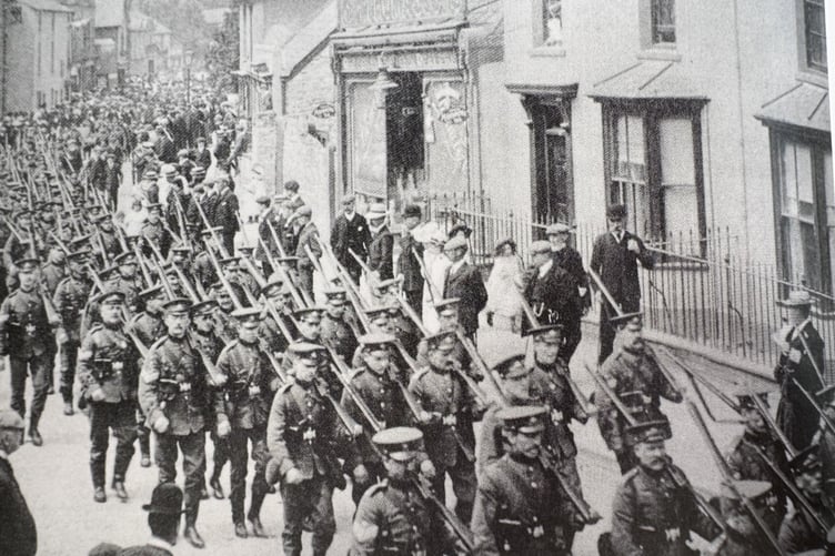Soldiers marching