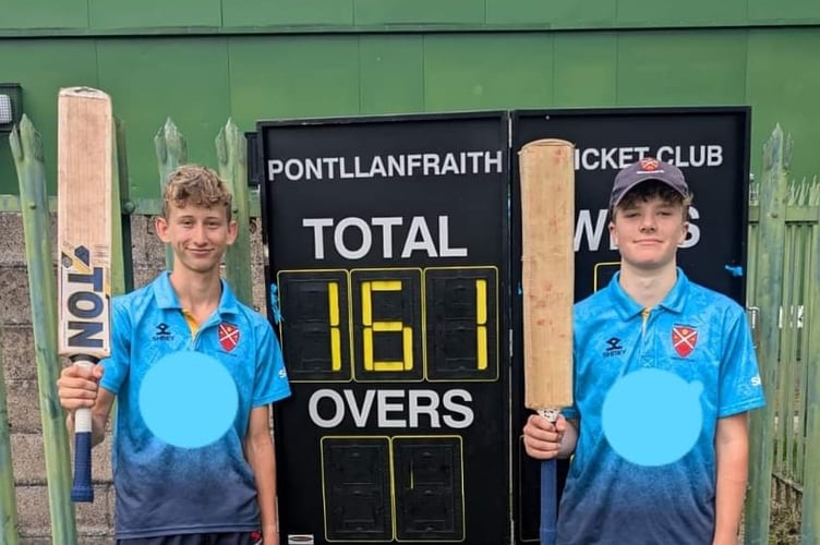 Joe Fairbank and Dylan Bradley shared a 161-run partnership for Abergavenny 4ths