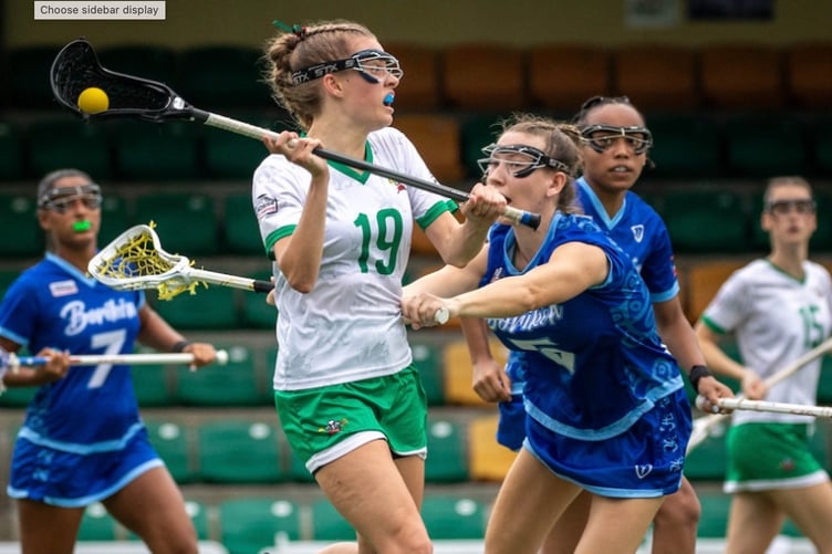Freya Taylor controls the ball for Wales