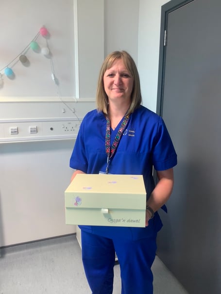 Midwife Louise with memory box