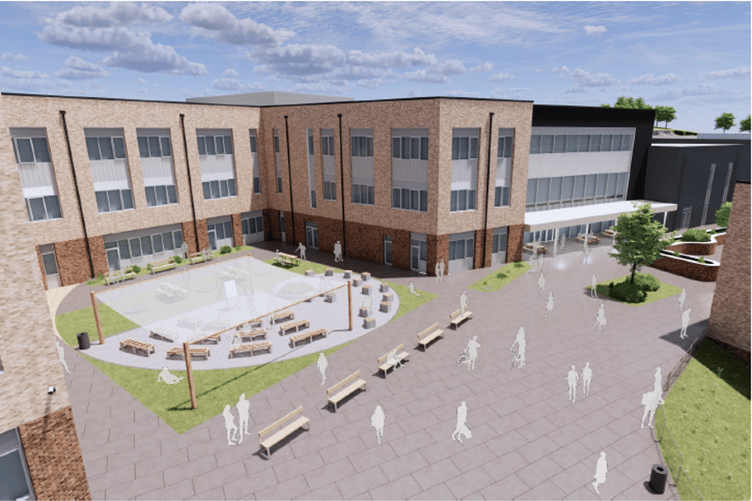 A computer generated image of the new King Henry VIII 3-19 school, set to open next year