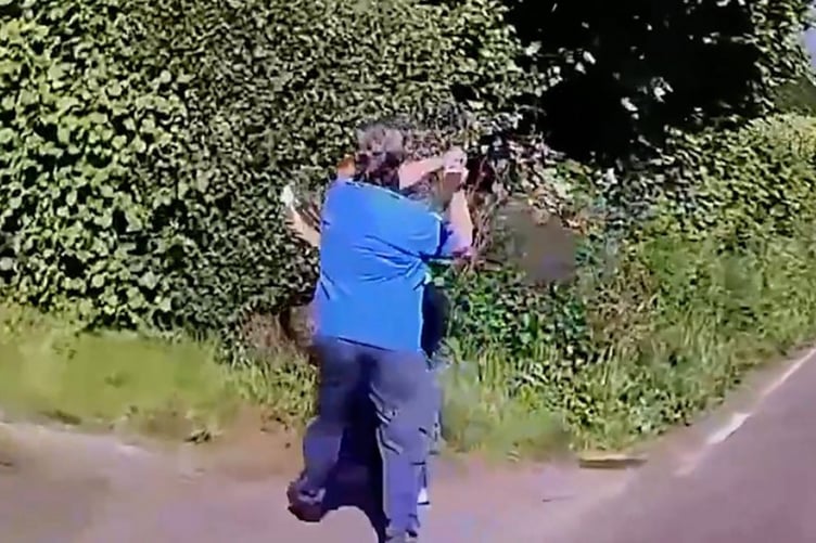 Paula Attwood-Rees was caught on dashcam hitting her neighbour with a shovel