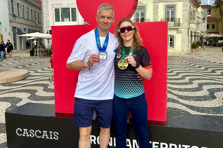 Claire Jackson and Phil Bryant tasted success in the Portugal Ironman