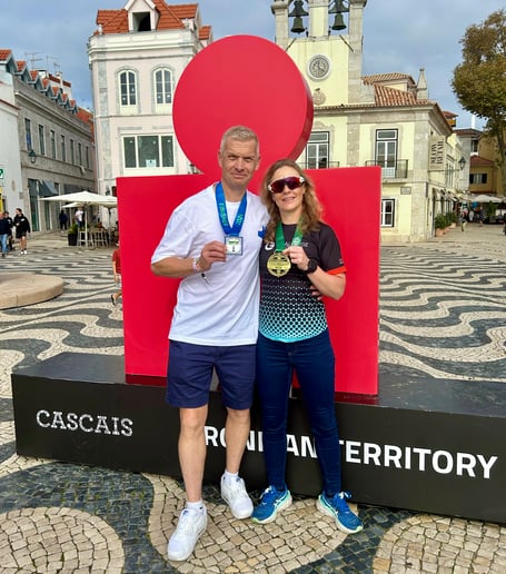 Claire Jackson and Phil Bryant tasted success in the Portugal Ironman