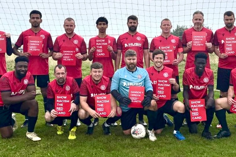 Mardy AFC's 1st XI Show Racism the Red Card