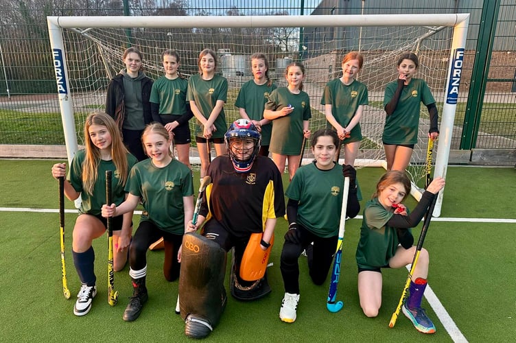 The King Henry VIII U12 girls' hockey team