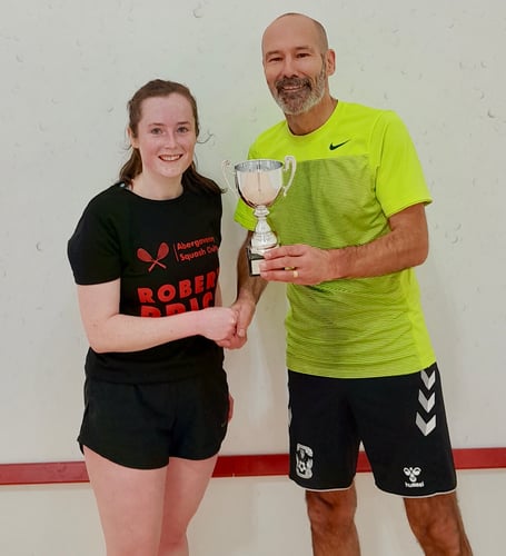 Jason Hall won the club handicapped tournament final, beating Jenny Lewis the holder in a close 3-1 match.