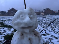 
Ice cool snowman caught chilling with intent in Croesonen Parc
