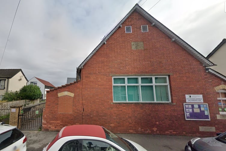 The site to be developed is to the left of Monmouthshire Council's Community Hub in Maryport Street, Usk.