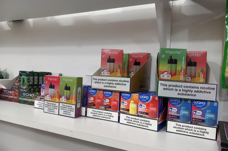 Vapes seized by trading standards officers at Monmouthshire County Council