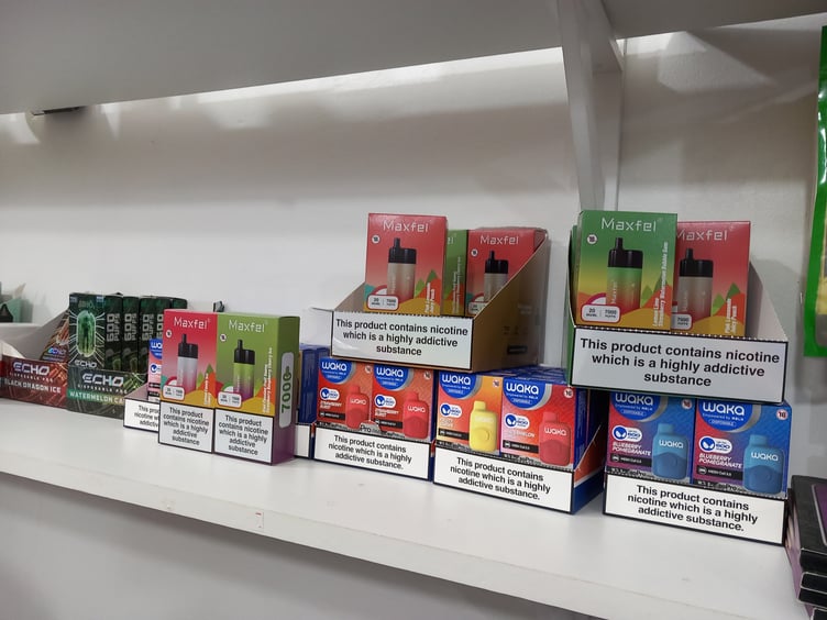 Vapes seized by trading standards officers at Monmouthshire County Council