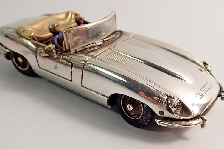 Silver Model E Type Jaguar