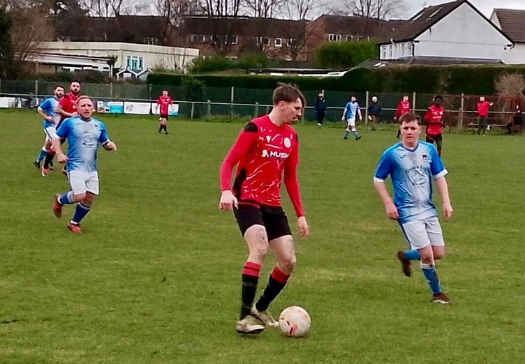 Dafydd Evans on the ball for Mardy