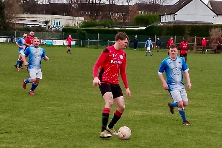 Dafydd Evans on the ball for Mardy