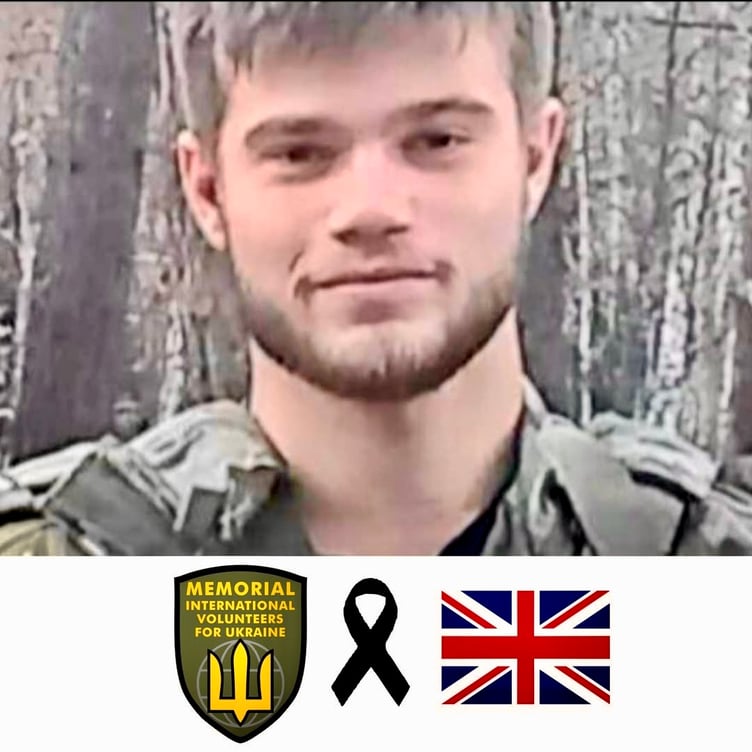 A tribute photo of Alexander Garms-Rizzi posted on the International Volunteers for Ukraine memorial Facebook page