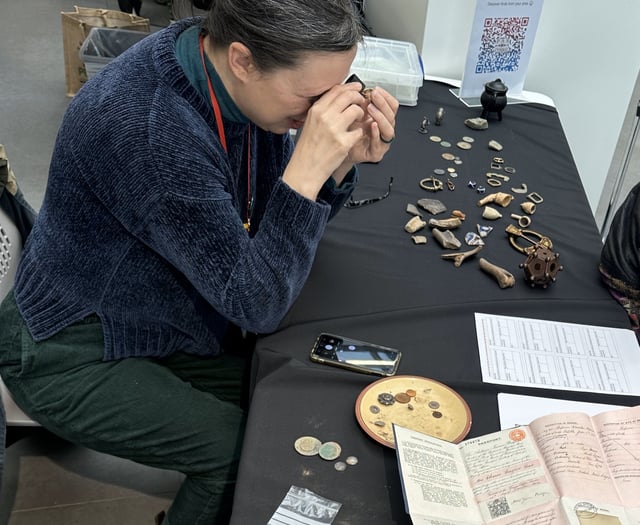 Amateur archaeololgists take their best finds to be valued