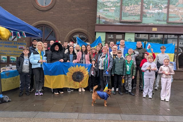 Support for Ukraine in Abergavenny town centre