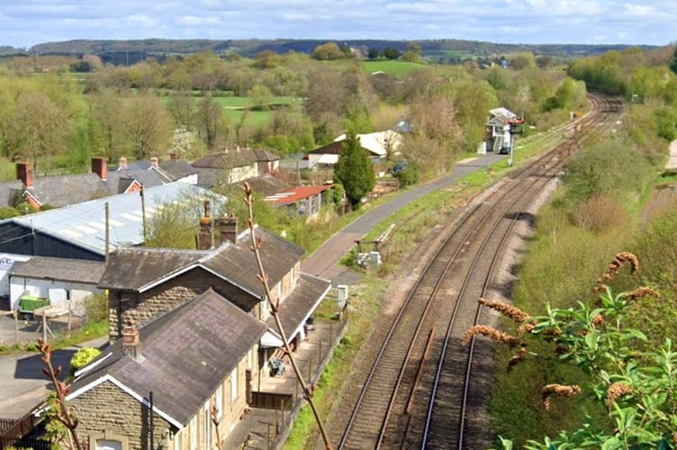 The railway line through Pontrilas ( Google Street View)