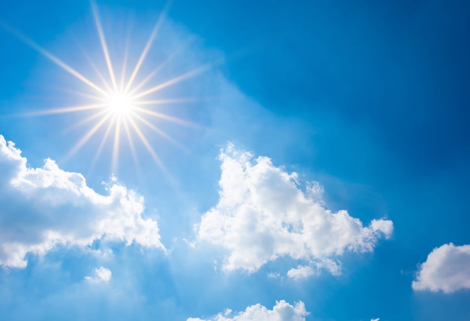 Sunny day today and patchy rain likely tomorrow