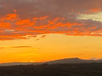Sunset sets the sky on fire