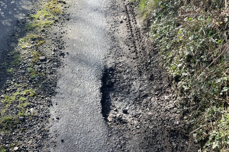 A pothole between Llanbadoc and Usk