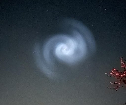 SpaceX rocket causes sky spiral